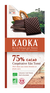 Kaoka Chocolat noir 75% sao tomé bio 100g - 1656